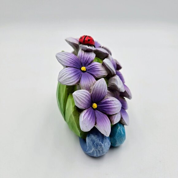 Jim Shore February Birth Month Violet Amethyst Flower Figurine 2014 Read - Picture 9 of 10